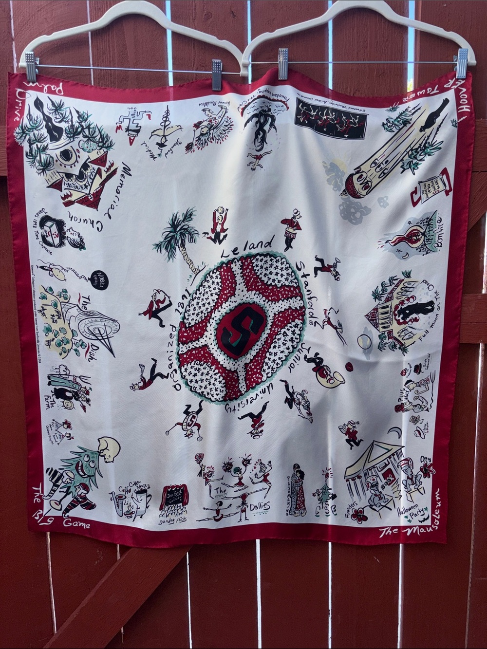 Stanford University 100%Silk Scarf Size 35x35